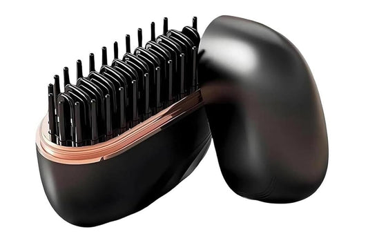 Mini Hair Straightener Rechargeable Wireless Portable Hair Comb for Women - Black V1263-JX-6544-1