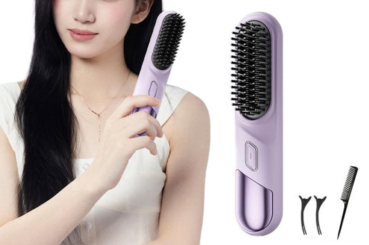 Portable Cordless Heated Straightening Brush for Travel Cordless Hair Straightener Brush Comb Straightener V1263-JX-6546-1