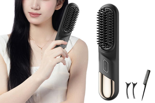 Portable Cordless Heated Straightening Brush for Travel Cordless Hair Straightener Brush Comb Straightener V1263-JX-6546-2