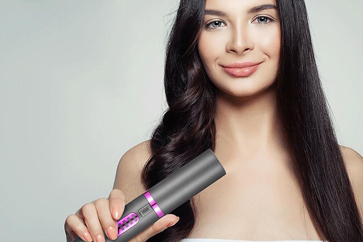 Cordless Hair Straightener and Curler 2 in 1 Mini Ceramic Flat Iron for Travel V1263-JX-6547