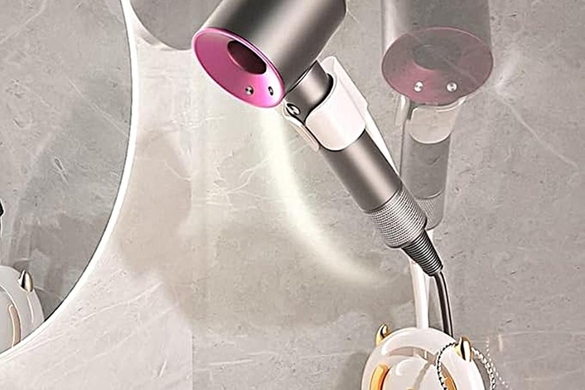 Hands-Free Hair Dryer Holder Adjustable Lazy Bracket -White-gold V1263-JX-6548-1