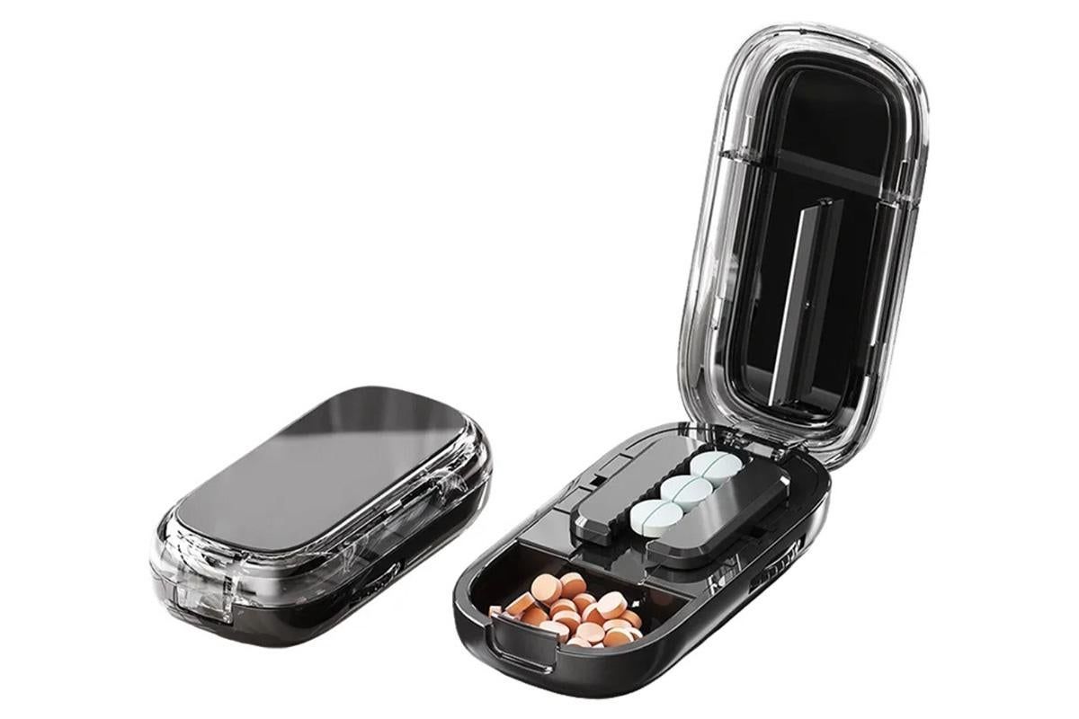 Pill Cutter Pill Splitter for Small and Tiny Pills 1/2 Adjustable Pill Organizer - Black 1/2 Pill Cutter V1263-JX-6550-1