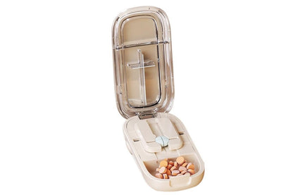 Pill Cutter Pill Splitter for Small and Tiny Pills 1/2 Adjustable Pill Organizer - Beige 1/2 and 1/4 Pill V1263-JX-6550-2