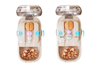 Pill Cutter Pill Splitter for Small and Tiny Pills 1/2 Adjustable Pill Organizer - Beige 1/2 and 1/4 Pill V1263-JX-6550-2