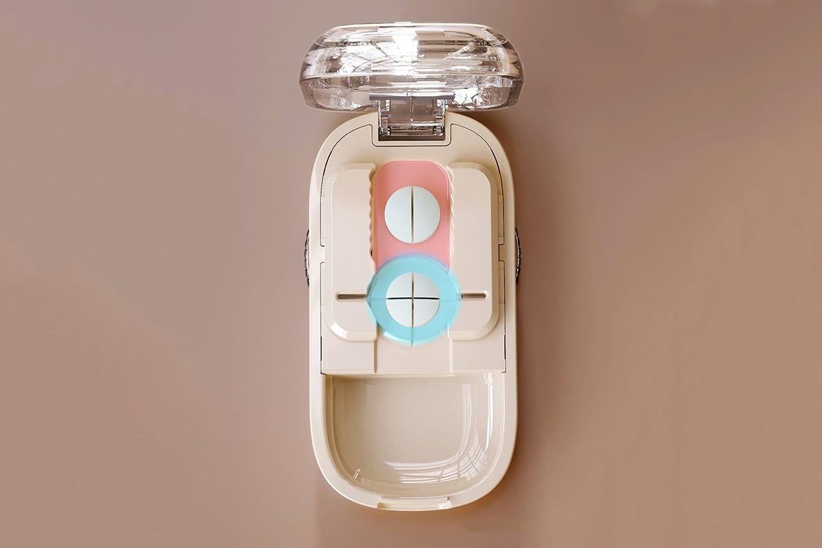 Pill Cutter Pill Splitter for Small and Tiny Pills 1/2 Adjustable Pill Organizer - Beige 1/2 and 1/4 Pill V1263-JX-6550-2