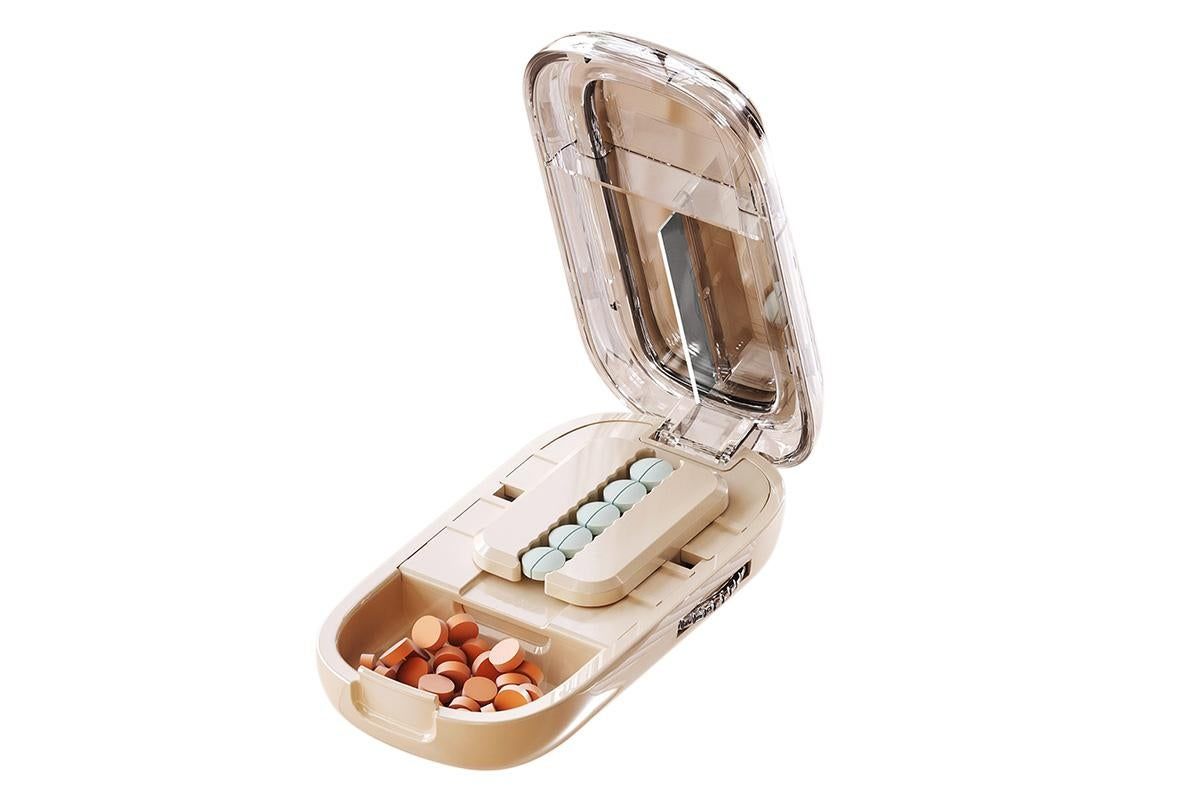 Pill Cutter Pill Splitter for Small and Tiny Pills 1/2 Adjustable Pill Organizer - Beige 1/2 Pill Cutter V1263-JX-6550-3