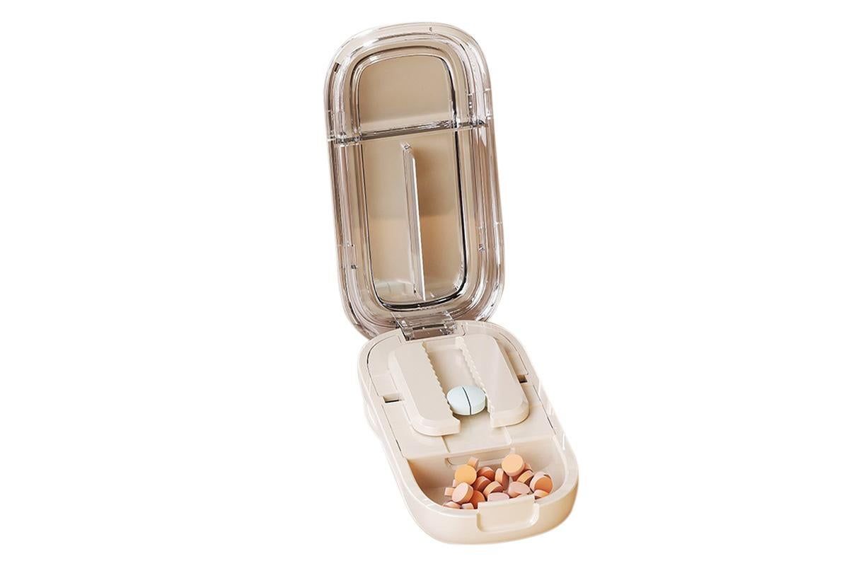 Pill Cutter Pill Splitter for Small and Tiny Pills 1/2 Adjustable Pill Organizer - Beige 1/2 Pill Cutter V1263-JX-6550-3