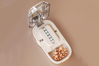 Pill Cutter Pill Splitter for Small and Tiny Pills 1/2 Adjustable Pill Organizer - Beige 1/2 Pill Cutter V1263-JX-6550-3