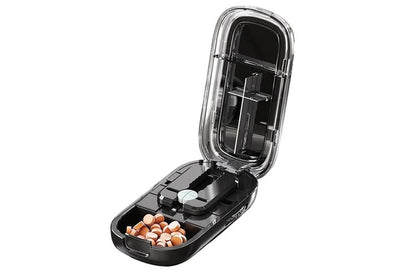 Pill Cutter Pill Splitter for Small and Tiny Pills 1/2 Adjustable Pill Organizer - Black 1/2 and 1/4 Pill V1263-JX-6550-4
