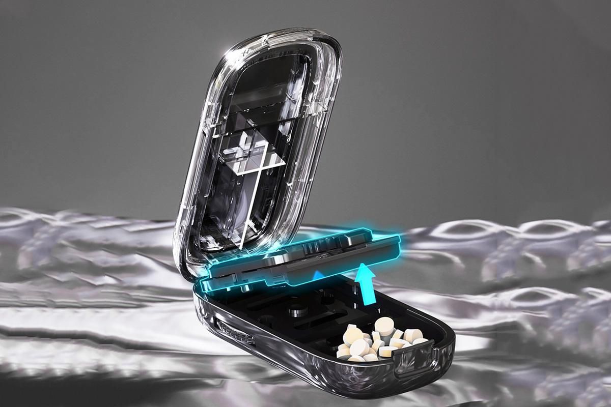 Pill Cutter Pill Splitter for Small and Tiny Pills 1/2 Adjustable Pill Organizer - Black 1/2 and 1/4 Pill V1263-JX-6550-4