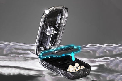 Pill Cutter Pill Splitter for Small and Tiny Pills 1/2 Adjustable Pill Organizer - Black 1/2 and 1/4 Pill V1263-JX-6550-4