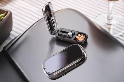 Pill Cutter Pill Splitter for Small and Tiny Pills 1/2 Adjustable Pill Organizer - Black 1/2 and 1/4 Pill V1263-JX-6550-4