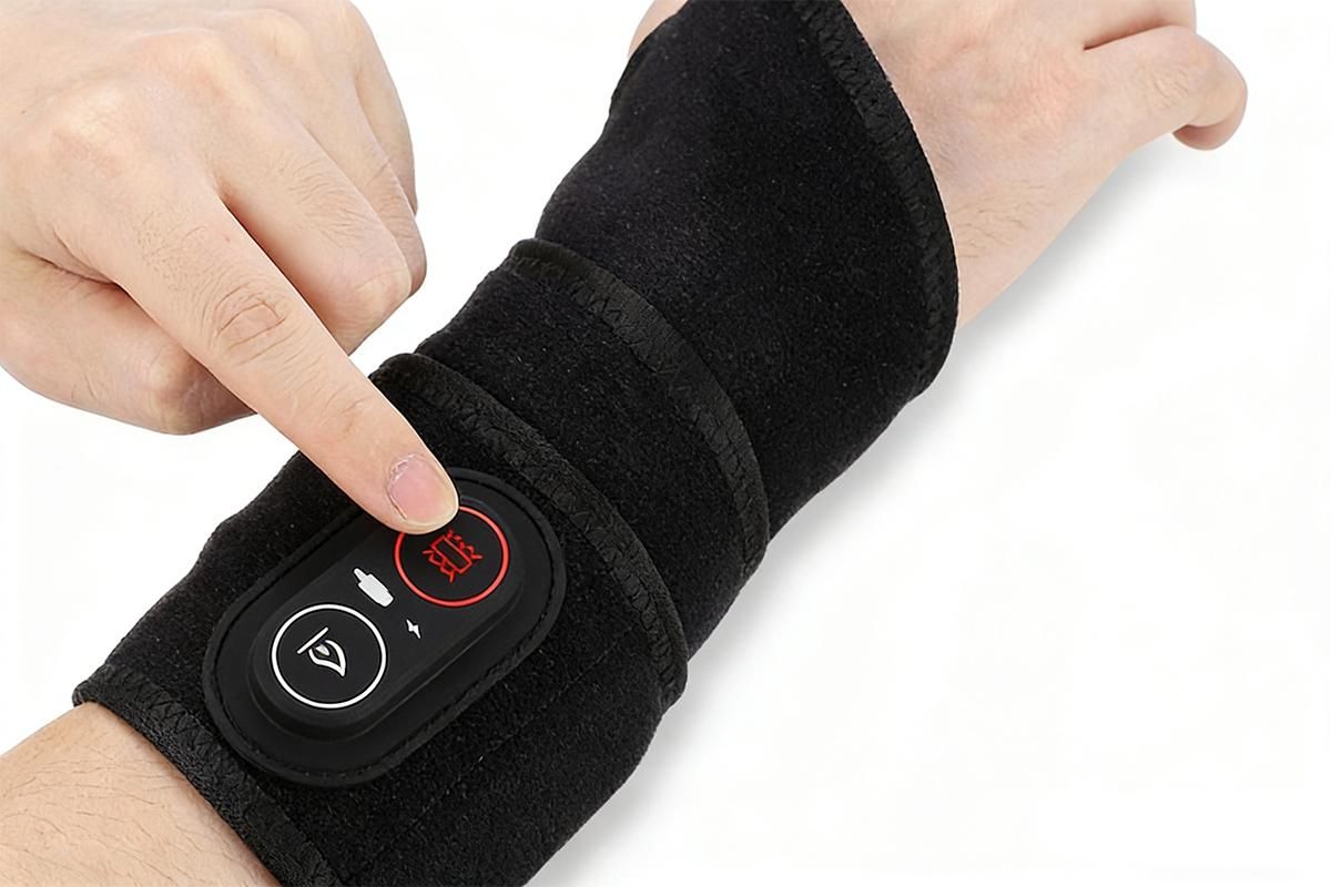 Wireless Hot Compress Wrist Massager Hand Heating Wrap with 3 Temperature Settings V1263-JX-6551