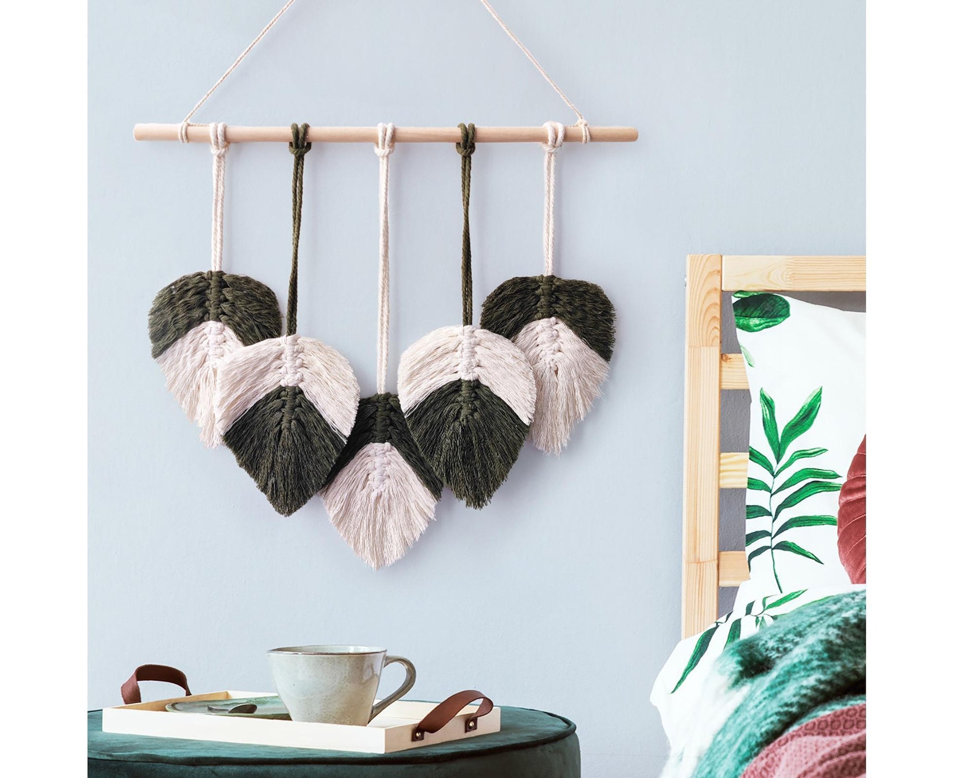 Bohemia Macrame Wall Hanging-Atrovirens V1263-JX-656
