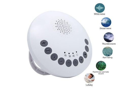 White Noise Machine Portable Sound Machine 6 Soothing Natural Sounds with Noise Canceling for Office & V1263-JX-6560