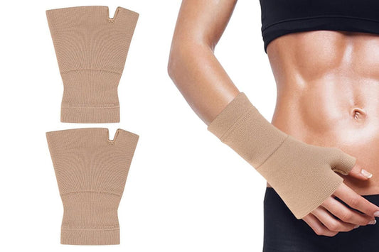 1Pair Wrist Brace Glove Sport Wrist Support for Fitness Weightlifting Skin Tone - L V1263-JX-6561-2