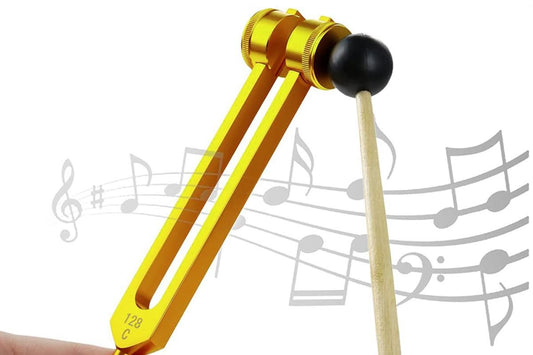 3Pcs Aluminum Tuning Forks Set 128Hz 256Hz 512Hz for Sound Healing Yoga Meditation - Gold V1263-JX-6562-2