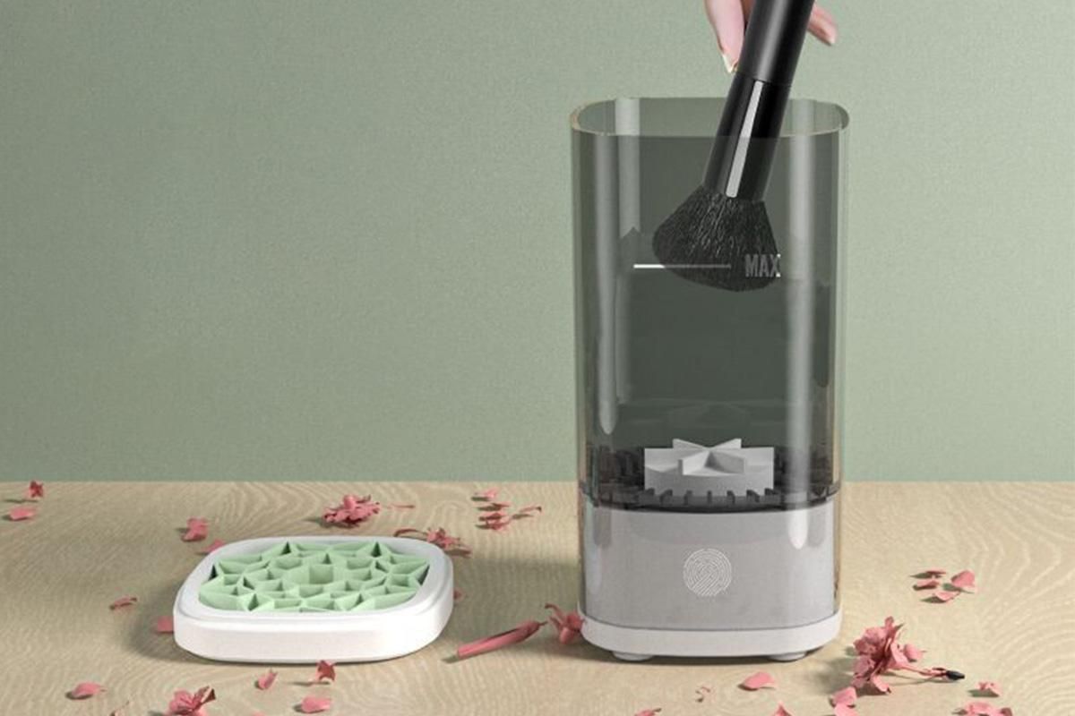 Electric Makeup Brush Cleaner and Dryer Machine Automatic Brush Super Fast Cleaning Tool -Grey V1263-JX-6567-1