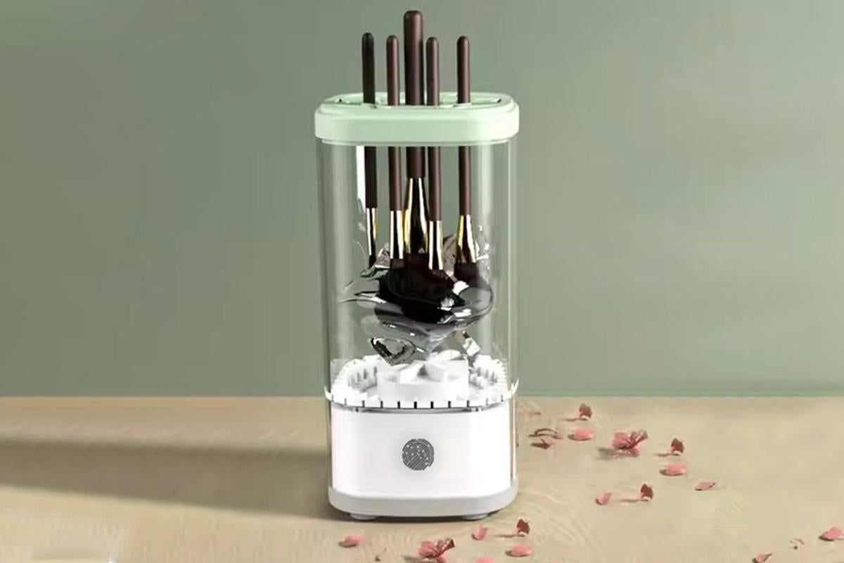 Electric Makeup Brush Cleaner and Dryer Machine Automatic Brush Super Fast Cleaning Tool -White V1263-JX-6567-2