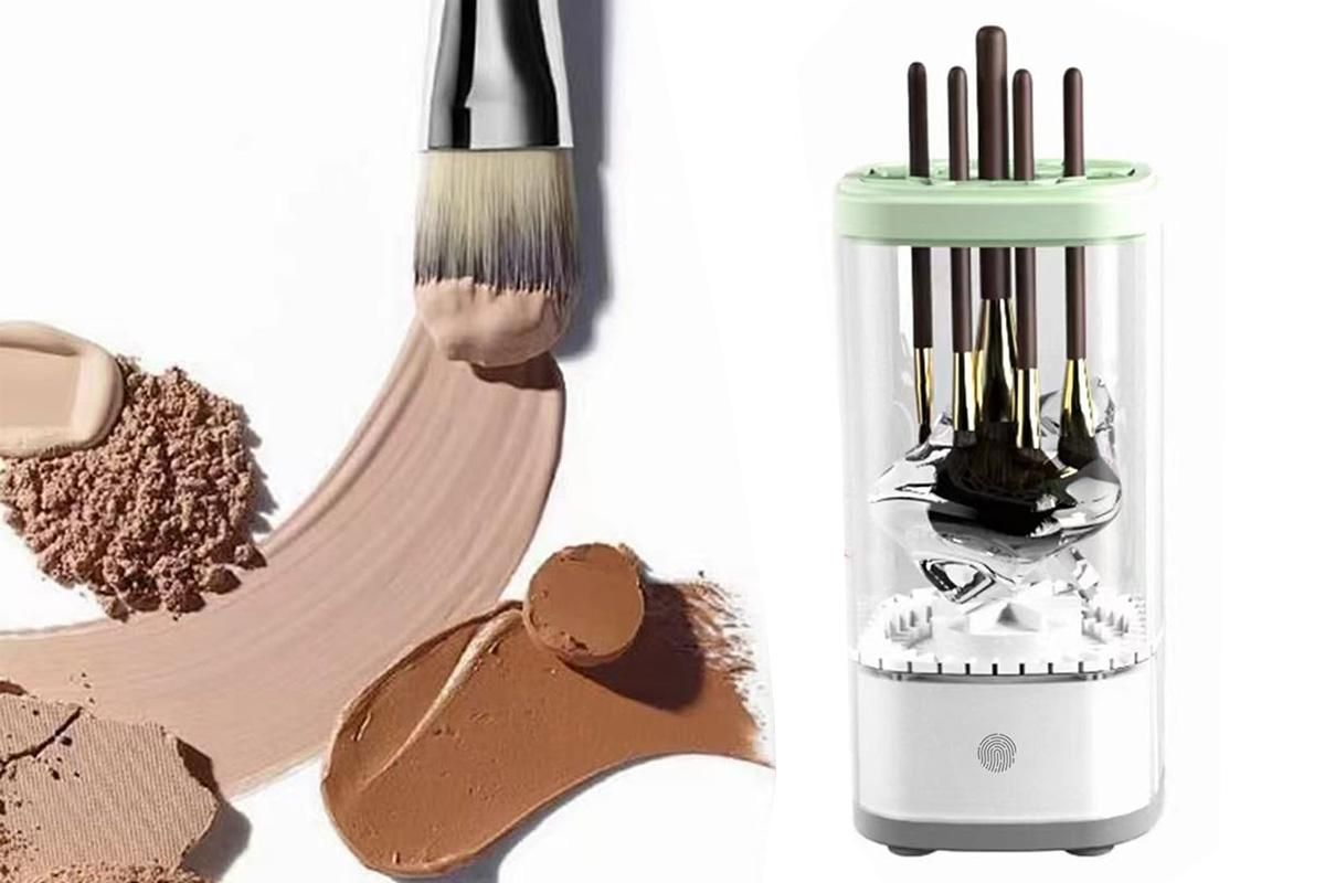 Electric Makeup Brush Cleaner and Dryer Machine Automatic Brush Super Fast Cleaning Tool -White V1263-JX-6567-2