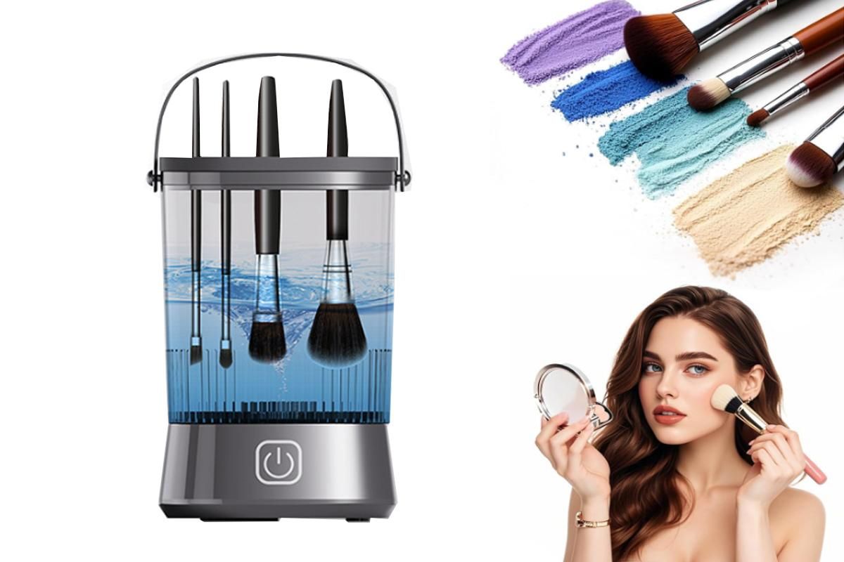 Electric Makeup Brush Cleaner and Dryer Machine Automatic Brush Super Fast Cleaning Tool -White V1263-JX-6567-2