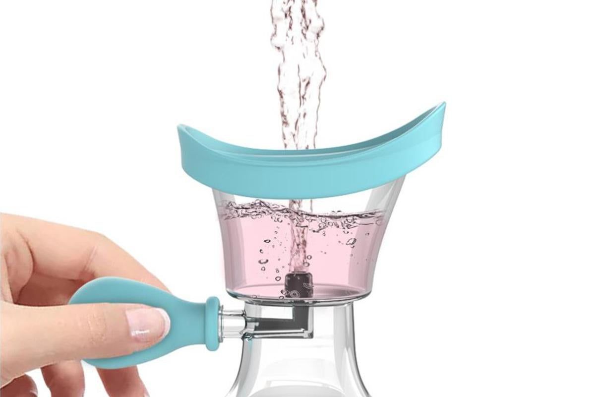 Manual Air Pressure Eye Cleaning Cup Clear Silicone Eye Cup -Blue V1263-JX-6569-1