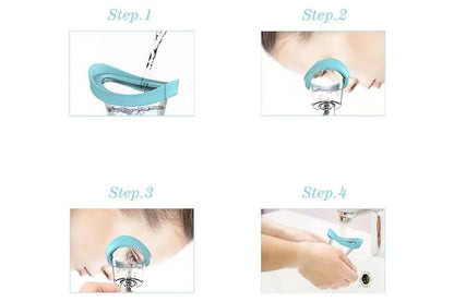 Manual Air Pressure Eye Cleaning Cup Clear Silicone Eye Cup -Blue V1263-JX-6569-1