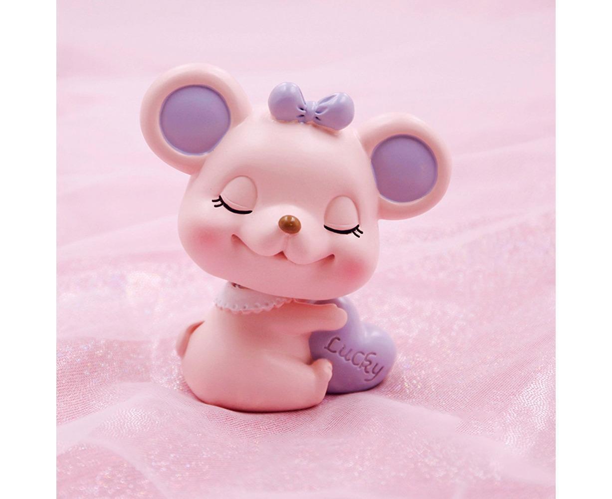Resin Cartoon Nodding Mouse Car Dashboard Bedside Ornament 2020 New Year Gift-Blue V1263-JX-657