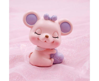 Resin Cartoon Nodding Mouse Car Dashboard Bedside Ornament 2020 New Year Gift-Blue V1263-JX-657