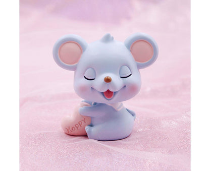 Resin Cartoon Nodding Mouse Car Dashboard Bedside Ornament 2020 New Year Gift-Blue V1263-JX-657