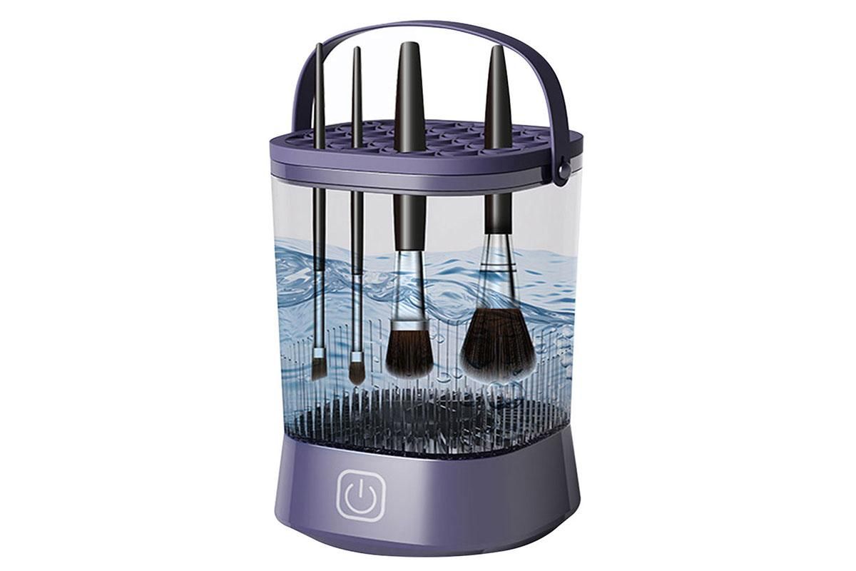 Water-Resistant Electric Makeup Brush Cleaner Automatic Brush Cleaner Dryer Tool -Purple V1263-JX-6577-1
