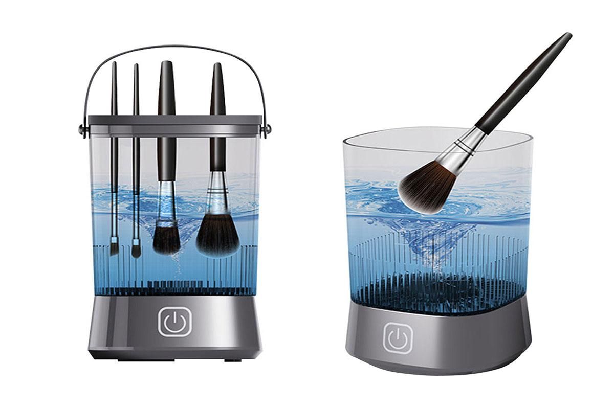 Water-Resistant Electric Makeup Brush Cleaner Automatic Brush Cleaner Dryer Tool -Black V1263-JX-6577-2