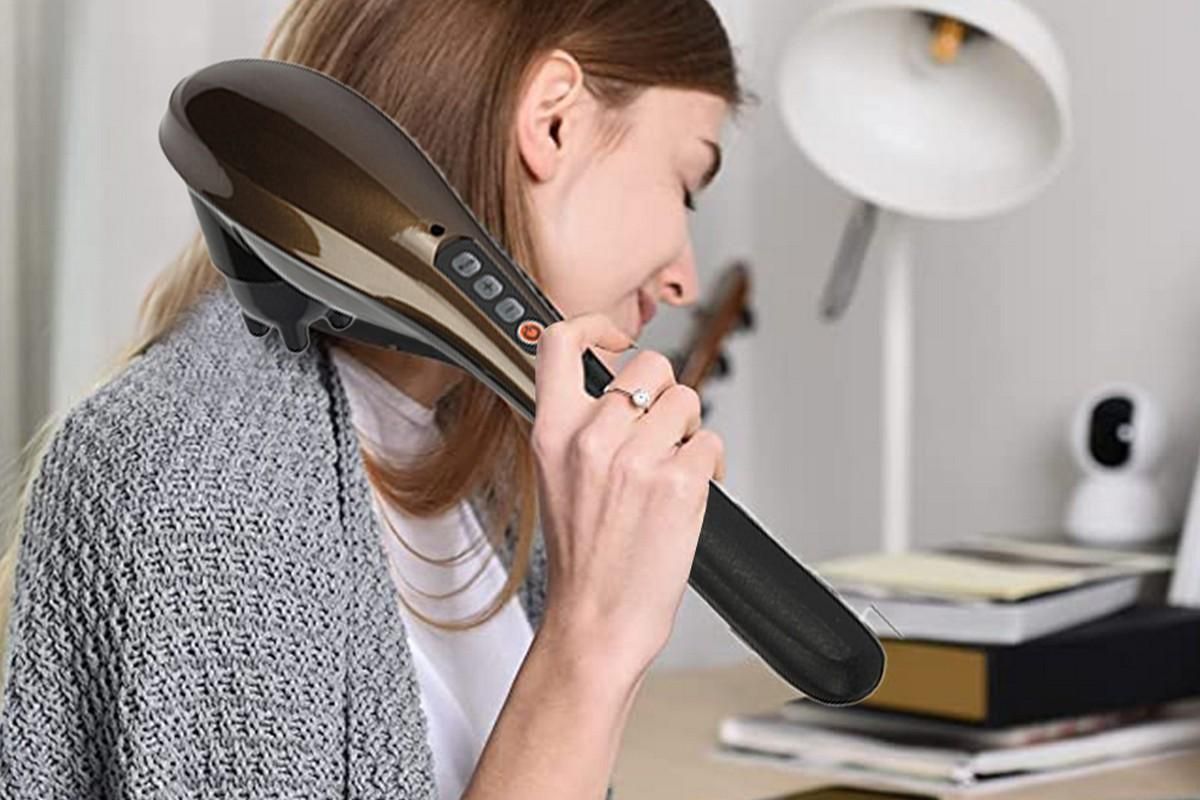 Rechargeable Hand Held Deep Tissue Massager for Muscles V1263-JX-6579