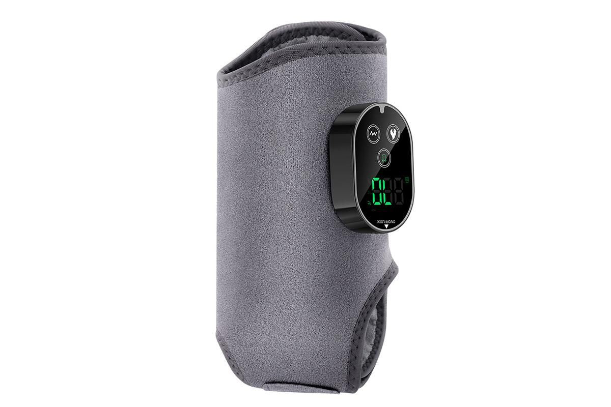 Electric Foot Ankle Massager Joint Pain Relief Heating Vibration Hot Compress - Gray V1263-JX-6581-1