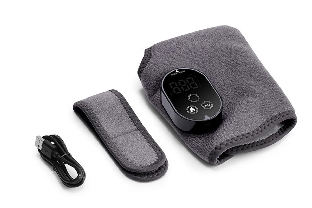 Electric Foot Ankle Massager Joint Pain Relief Heating Vibration Hot Compress - Gray V1263-JX-6581-1