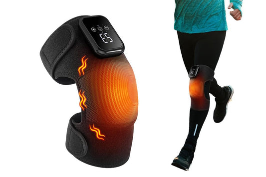 Knee Massager with Heat Vibration Electric Heated Knee Brace with 3 Heat Levels V1263-JX-6582