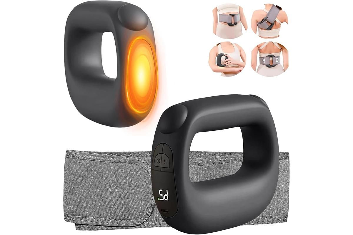Deep Tissue Percussion Muscle Massage with Heat Adjustable Intensity and Speed Pain Relief - Black V1263-JX-6585-1
