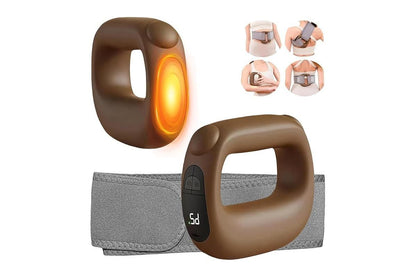 Deep Tissue Percussion Muscle Massage with Heat Adjustable Intensity and Speed Pain Relief - Brown V1263-JX-6585-2