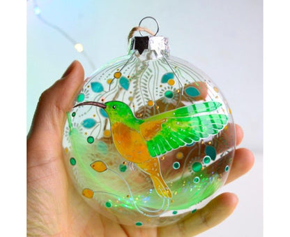 Acrylic Christmas Hummingbird-Green V1263-JX-659