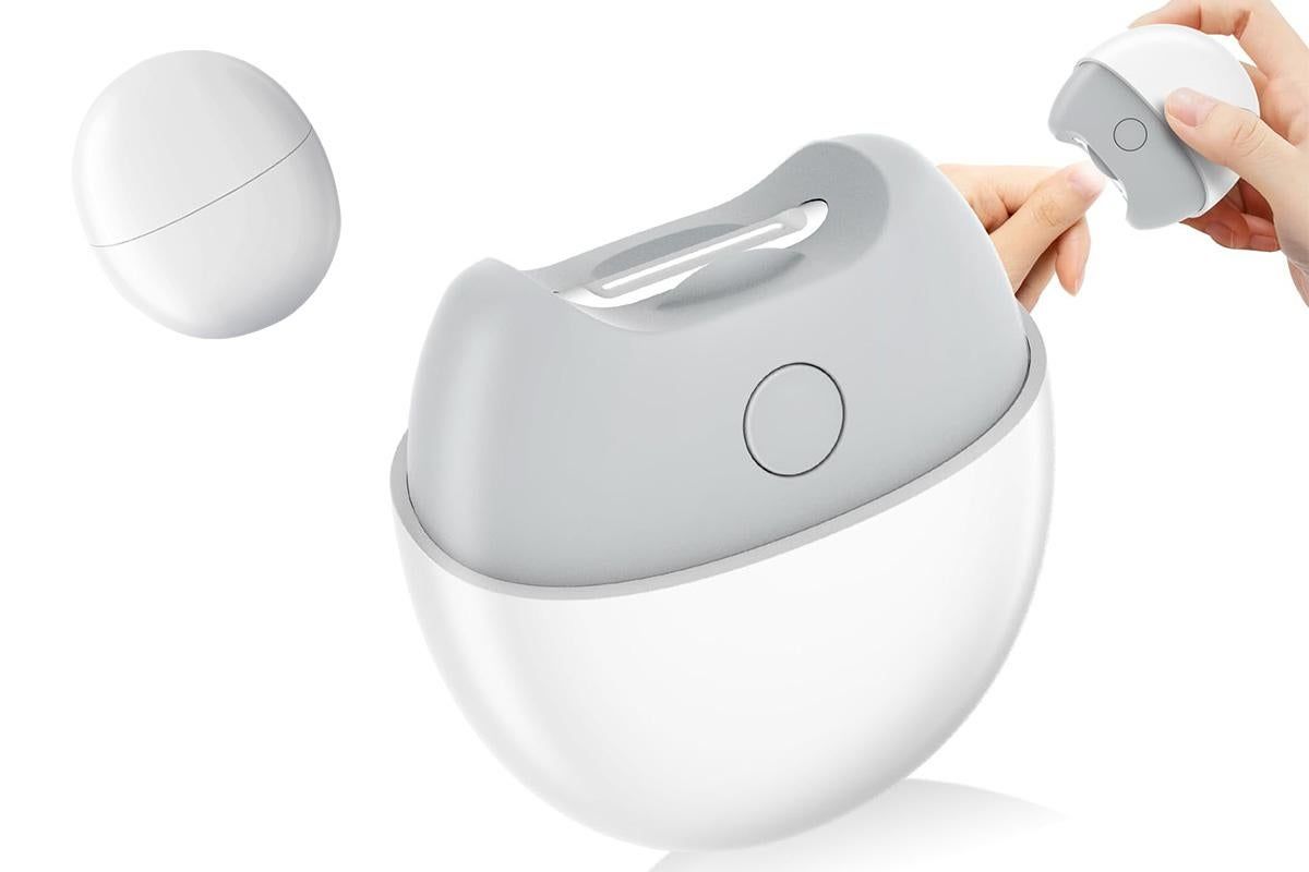 Electric Automatic Nail Clipper With Light And Nail Scraps Storage For Adult - White V1263-JX-6598-2