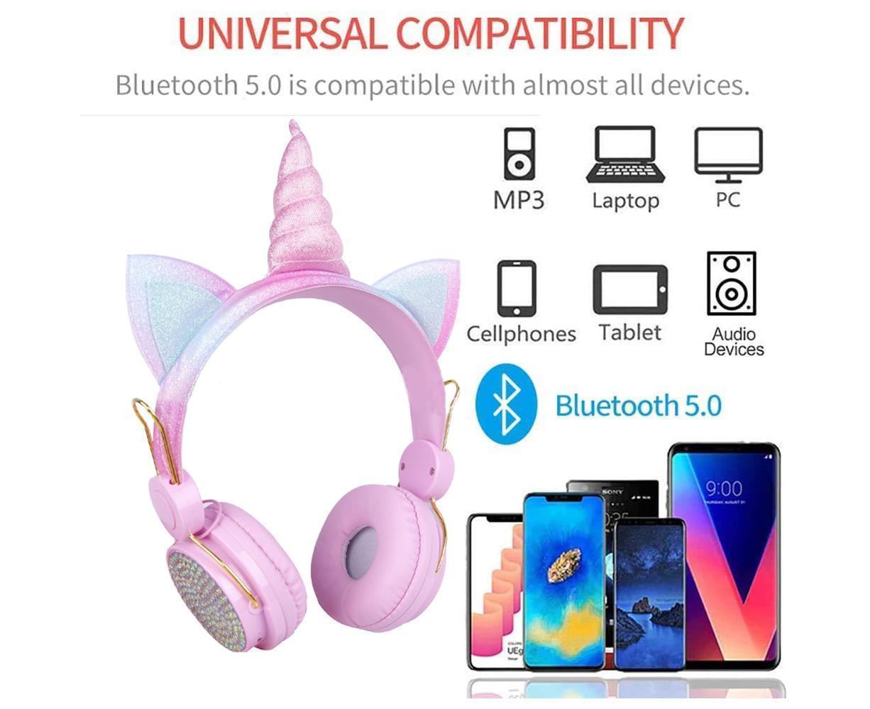 Wireless Headphones - Adjustable Headband - Bluetooth Over On-Ear Headset V1263-JX-66