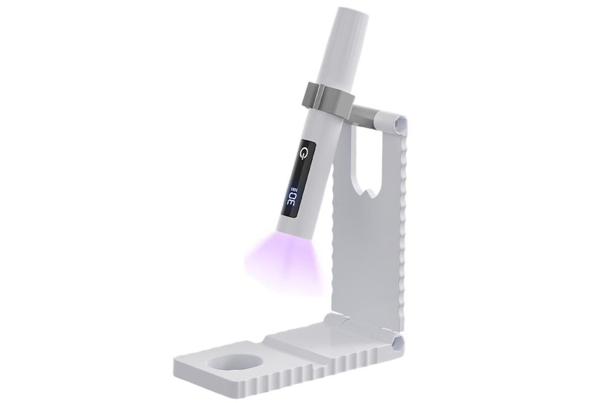 Portable Touch Nail Lamp - Cordless Mini LED Gel Curing UV Light with Timer - White V1263-JX-6601-1