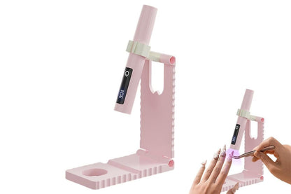 Portable Touch Nail Lamp - Cordless Mini LED Gel Curing UV Light with Timer - Pink V1263-JX-6601-2