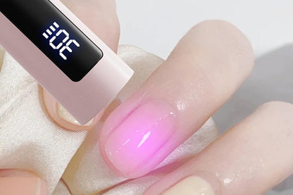 Portable Touch Nail Lamp - Cordless Mini LED Gel Curing UV Light with Timer - Pink V1263-JX-6601-2