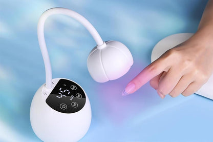 UV LED Nail Lamp Mini Cordless Gel Dryer With Adjustable Gooseneck For Gel Nails - White V1263-JX-6603-1