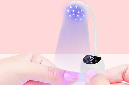 UV LED Nail Lamp Mini Cordless Gel Dryer With Adjustable Gooseneck For Gel Nails - White V1263-JX-6603-1
