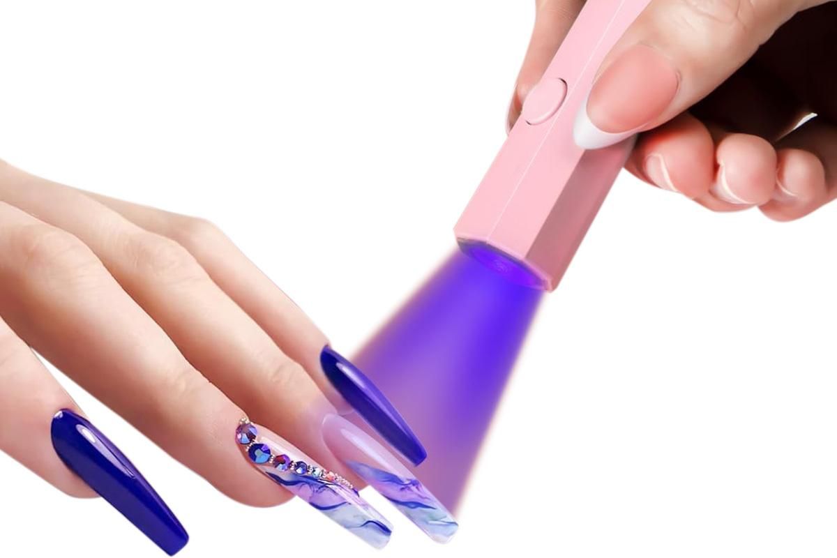 Handheld UV Nail Lamp Portable Gel Nail Dryer for Home Salon Use - Pink V1263-JX-6604-1