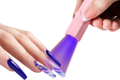 Handheld UV Nail Lamp Portable Gel Nail Dryer for Home Salon Use - Pink V1263-JX-6604-1