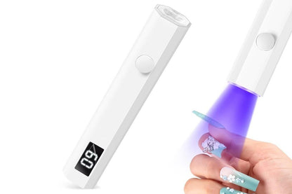 Handheld UV Nail Lamp Portable Gel Nail Dryer for Home Salon Use - White V1263-JX-6604-2