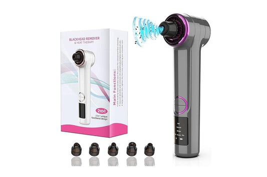 Blackhead Remover Pore Vacuum with Hot Compress 5 Probes for Women Men - Gray V1263-JX-6606-1